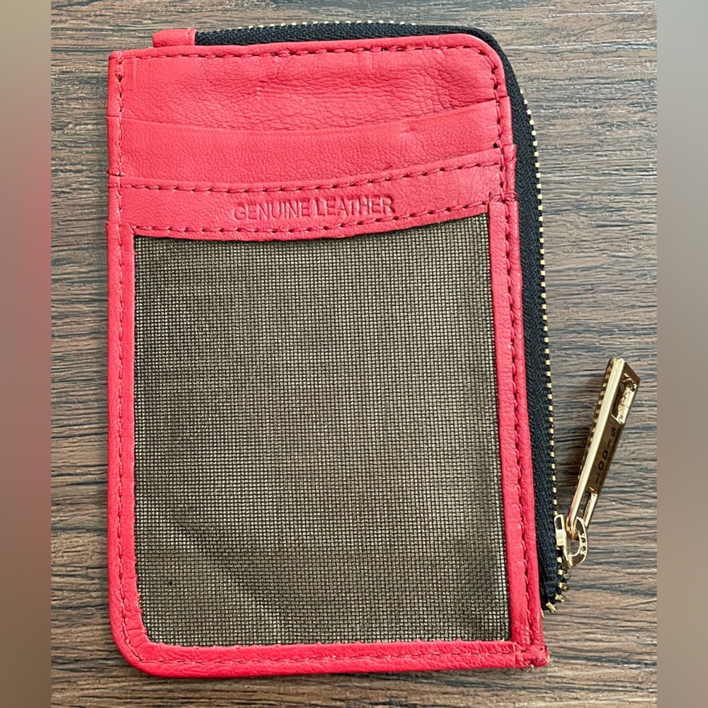 Lodis Women’s Catalina Card Case Wallet Red Genuine Leather - Picture 5 of 11